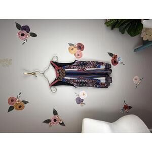 One September from Anthropologie Blue and Orange Print Nala Tank - Size - Small